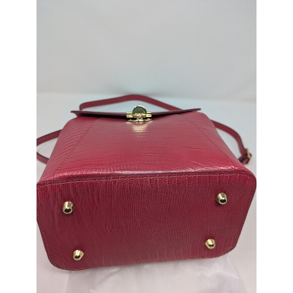 Divina Firenze Trilli Ruby Italian Leather Convertible Backpack Crossbody Bag - Picture 9 of 9